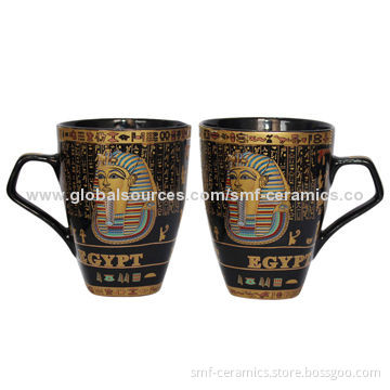 12oz Ceramic Mugs, Golden Decal Design, Suitable for Tea or Coffee, Gift PromotionNew